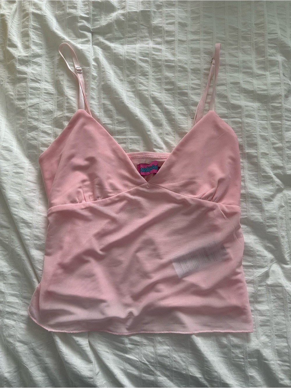Edikted Pale Pink V-Neck Spaghetti Strap Tank